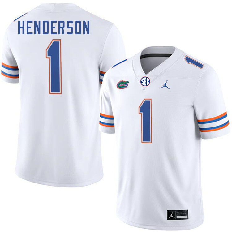 C.J. Henderson Florida Jersey,Florida Gators #1 C.J. Henderson Jersey Youth Uniforms-White